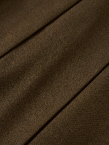 Stitch Down Pleated Basic Skirt - Military Brown