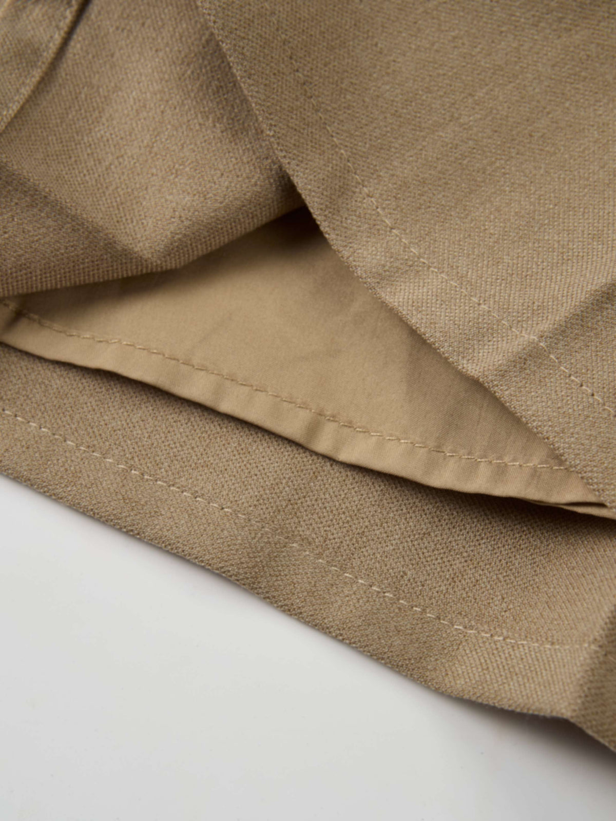 Stitch Down Pleated Basic Skirt - Camel
