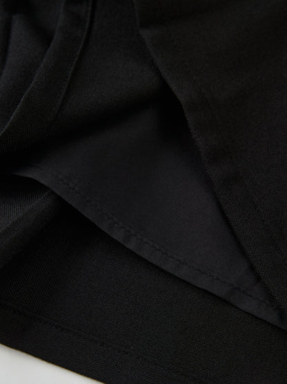 Stitch Down Pleated Basic Skirt - Black
