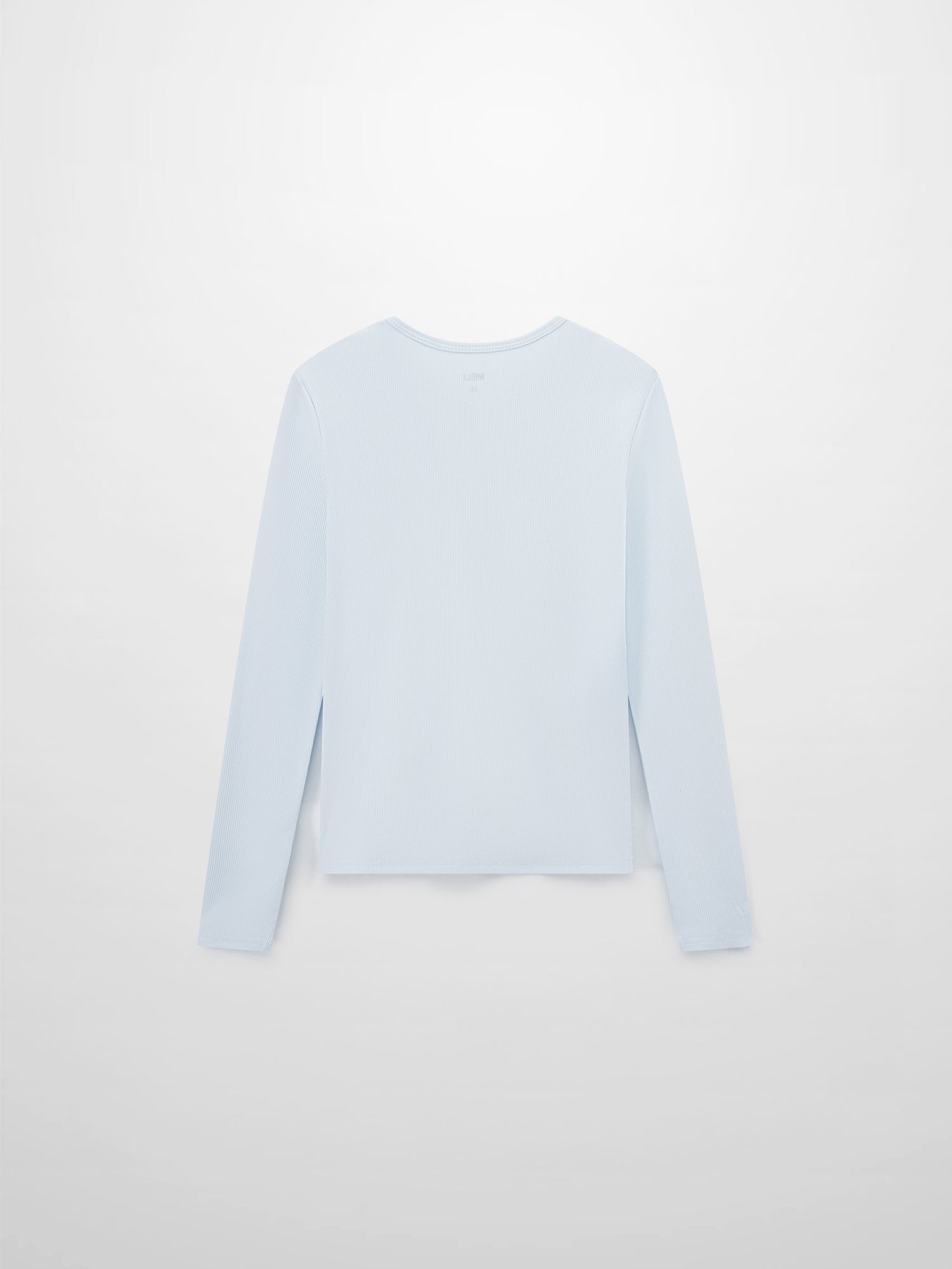 Soft Ribbed High V Tee-Light Blue
