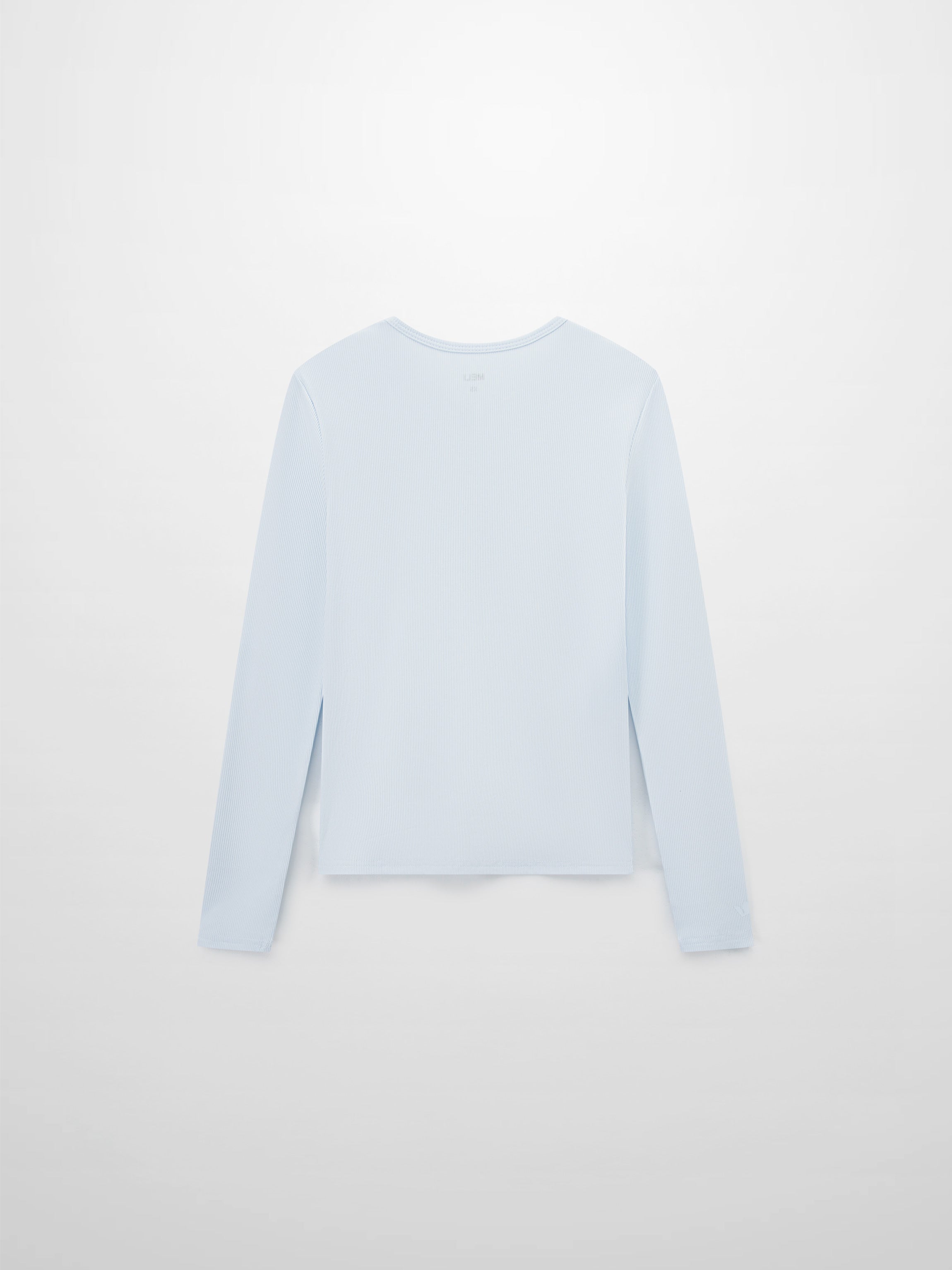 Soft Ribbed High V Tee-Light Blue