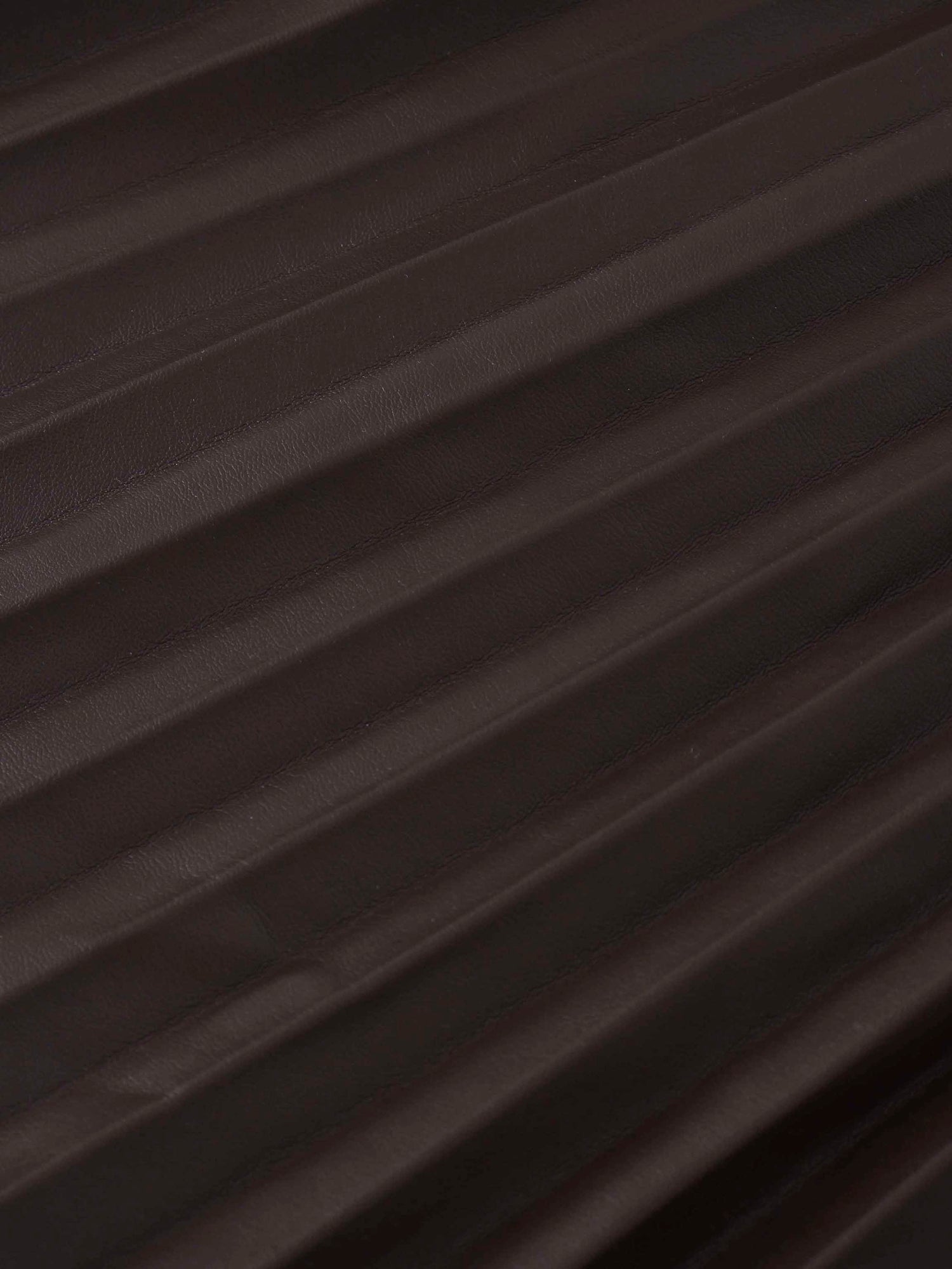 Accordion Pleated Faux Leather Skirt-Chocolate Brown
