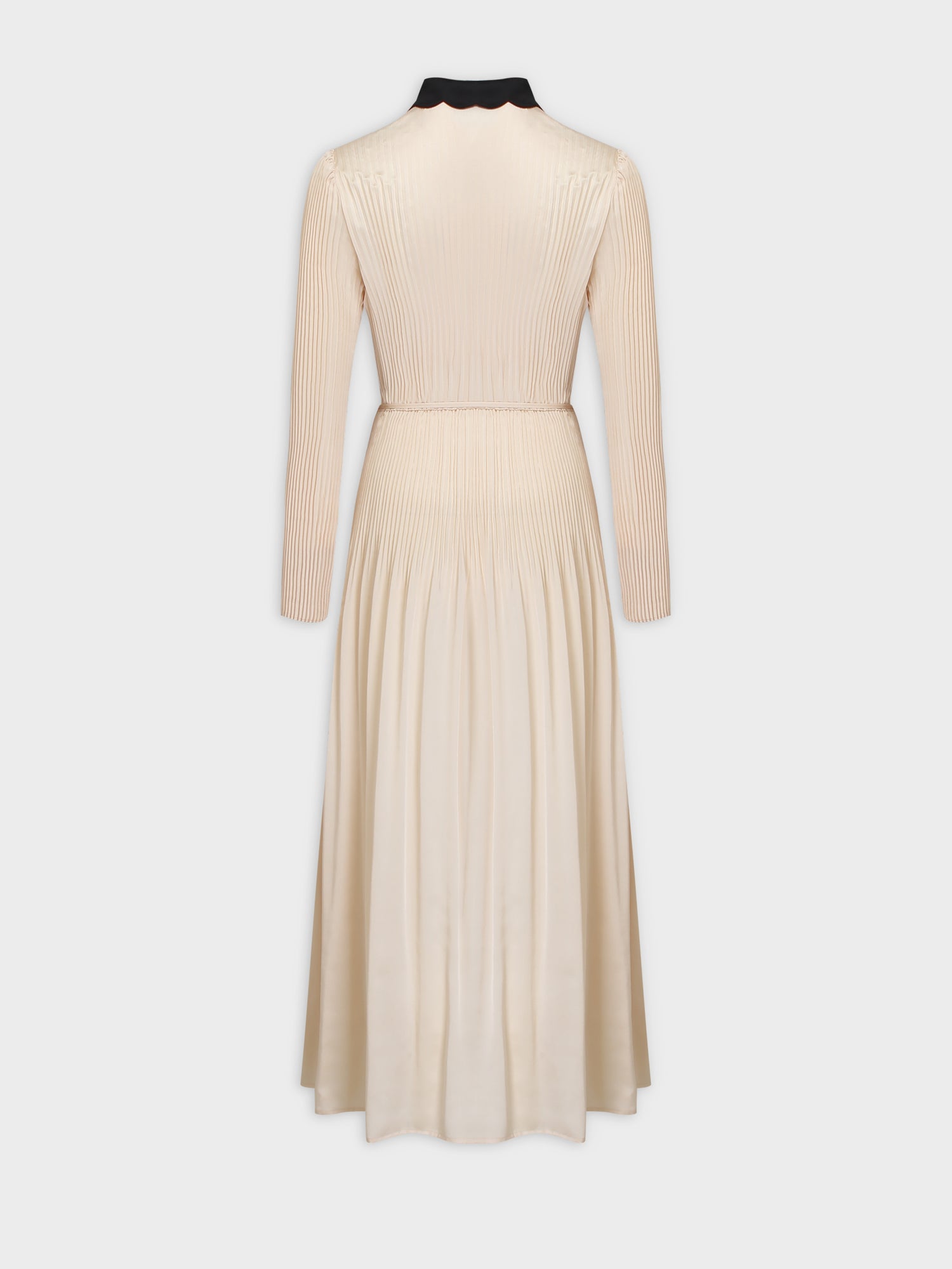 Micro Pleat Dress-Ivory