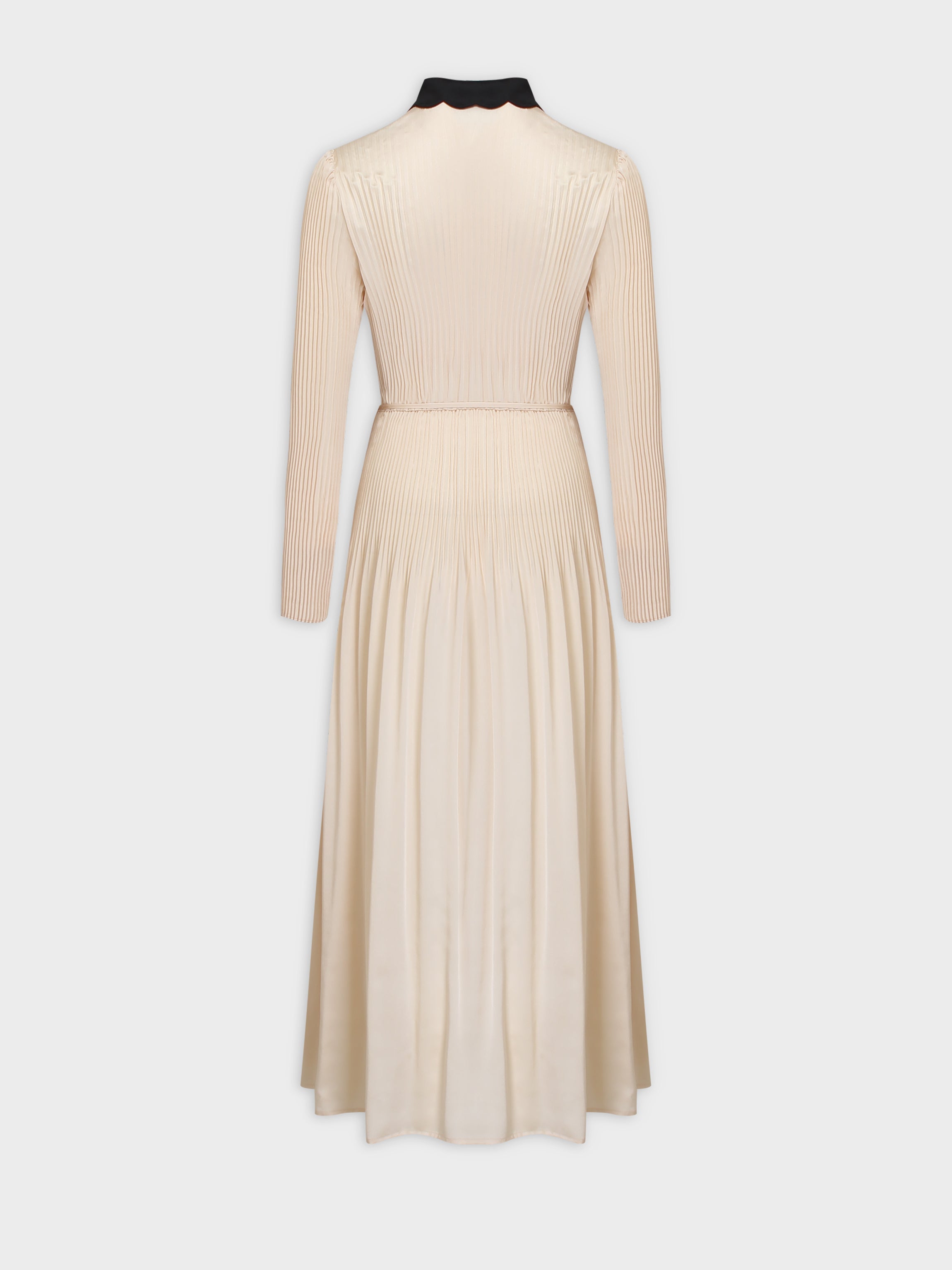 Micro Pleat Dress-Ivory