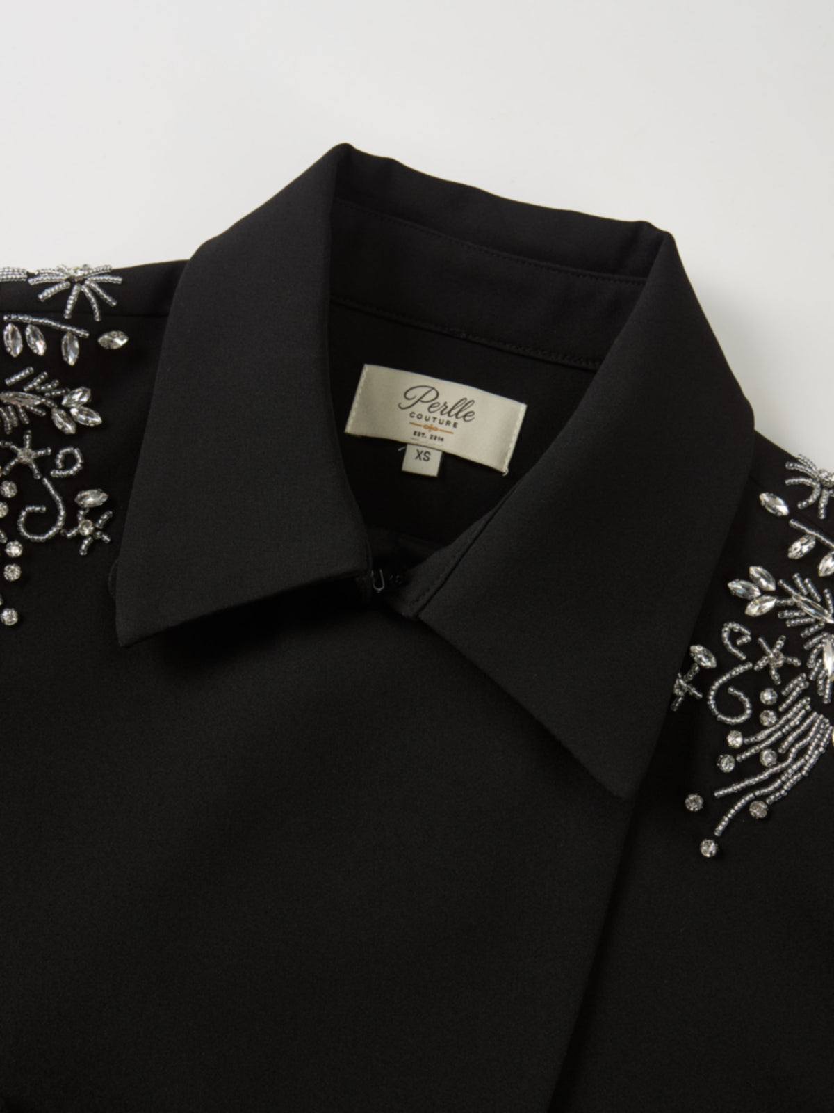 Crop Embelished Jacket - Black