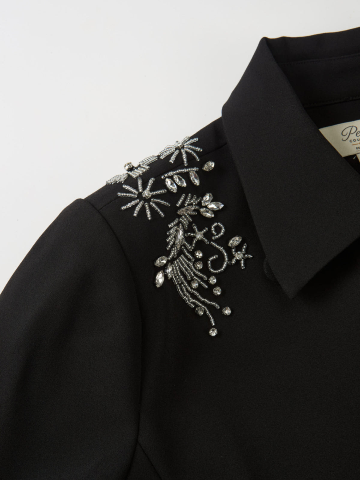 Crop Embelished Jacket - Black