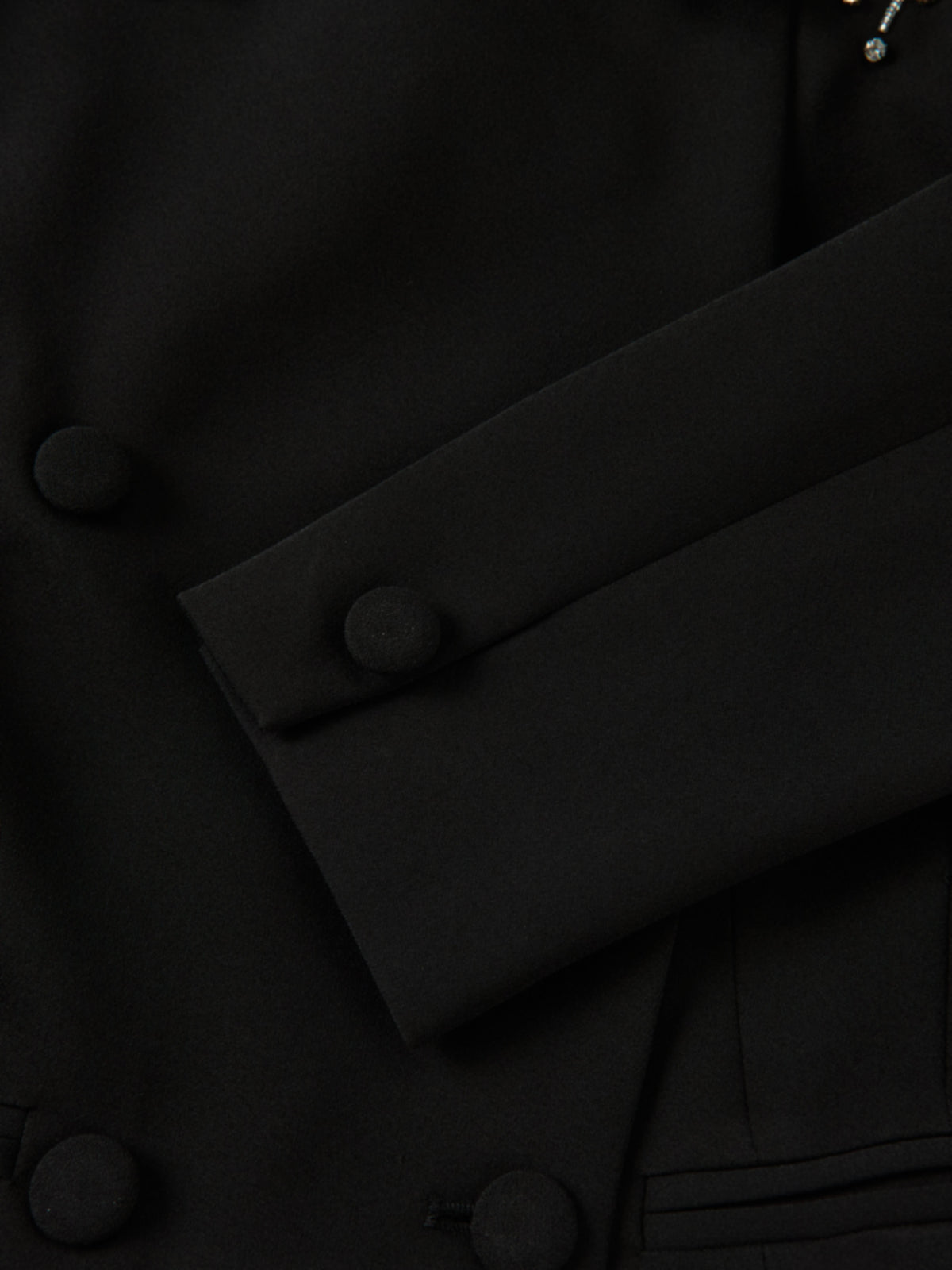 Crop Embelished Jacket - Black