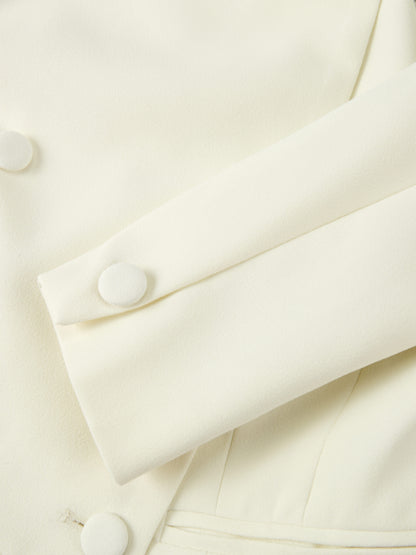 Crop Embelished Jacket - Cream