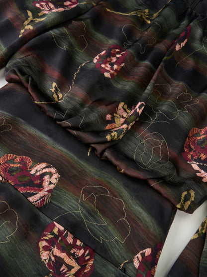 Waist Yoke Dress - Wave Floral