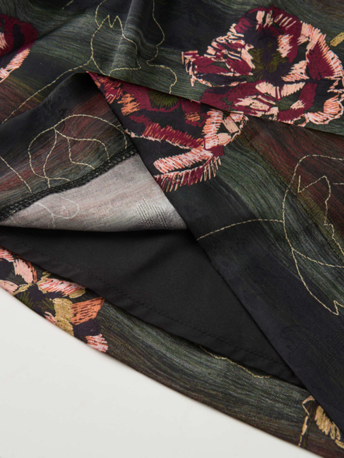 Waist Yoke Dress - Wave Floral