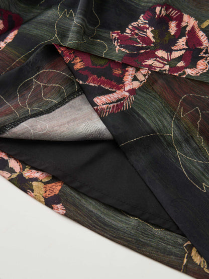 Waist Yoke Dress - Wave Floral