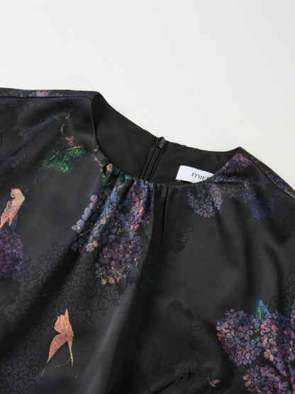 Waist Yoke Dress - Flower Bunches