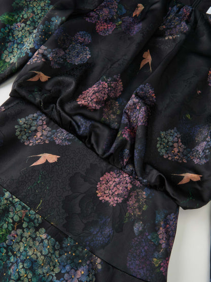 Waist Yoke Dress - Flower Bunches