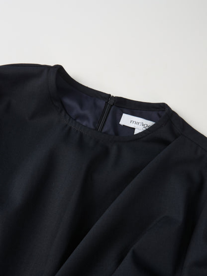 Side Tie Shirtdress - Navy