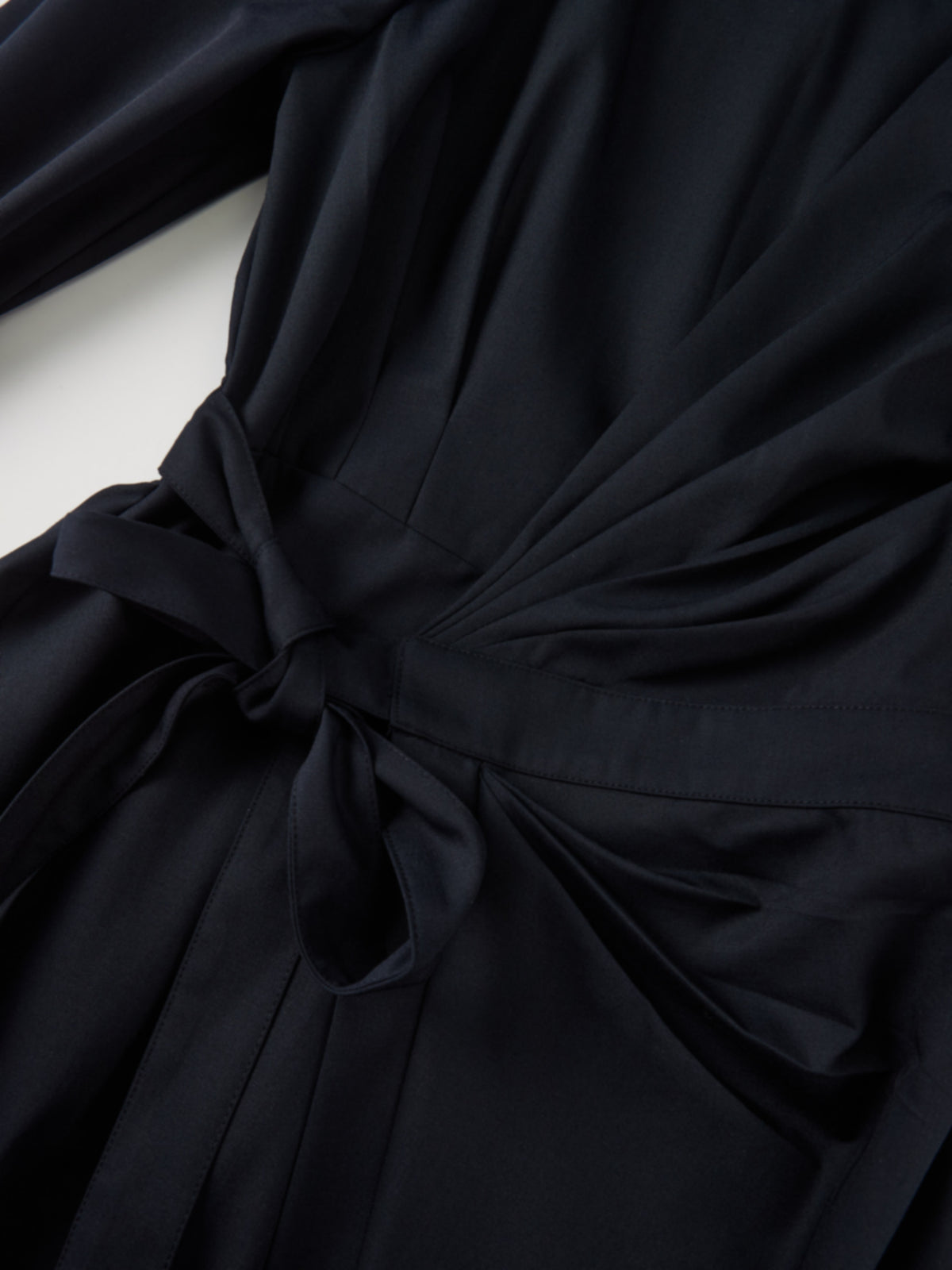 Side Tie Shirtdress - Navy