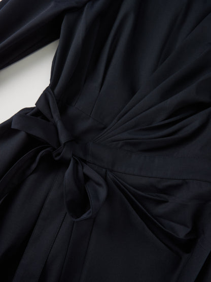 Side Tie Shirtdress - Navy