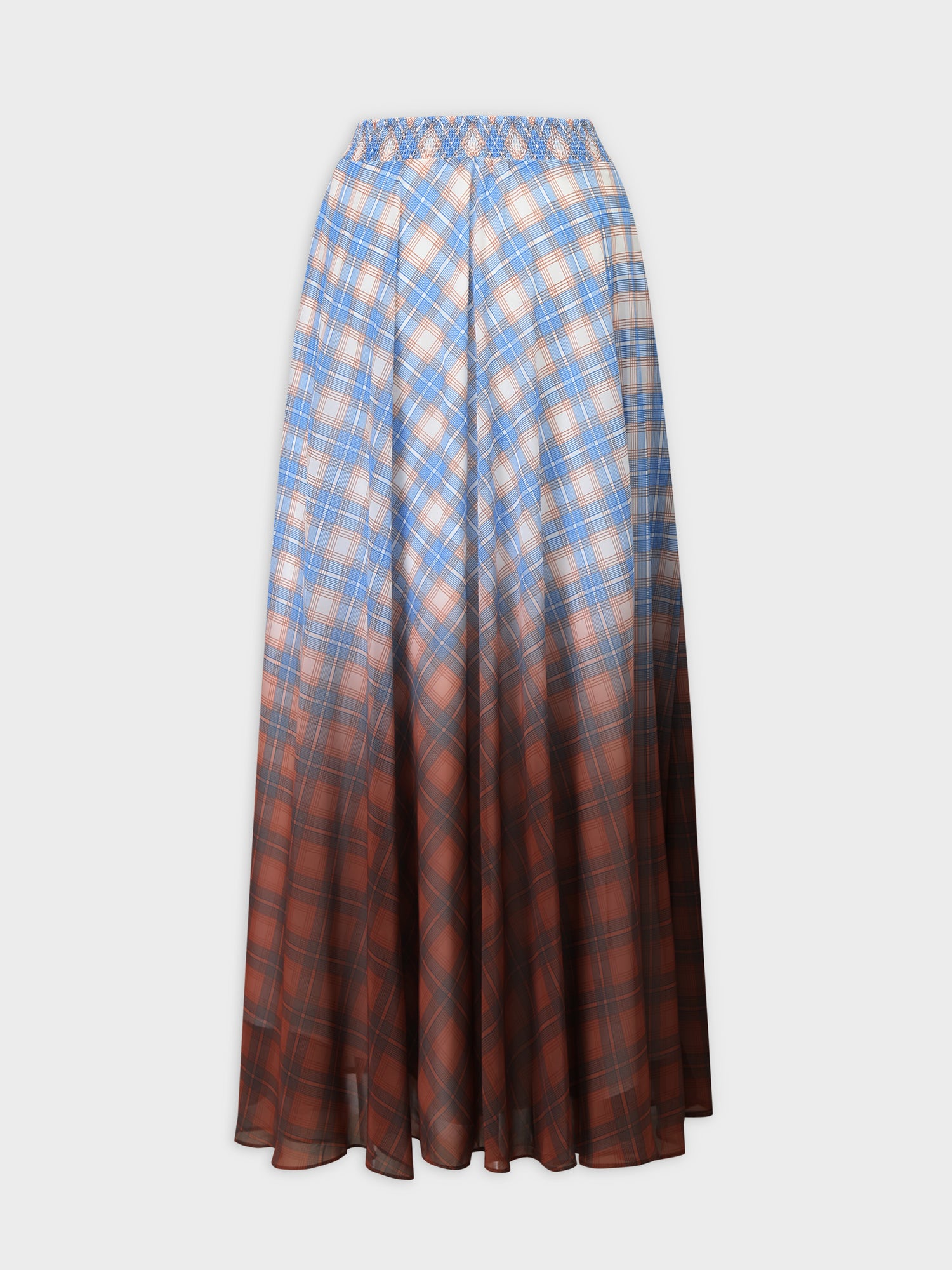 MOCK WRAP SKIRT 39&quot;-PLAID OMBRE