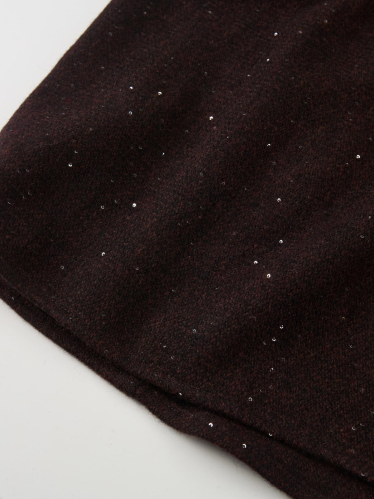 Tweed Sparkle Maxi Skirt - Burgundy/Black