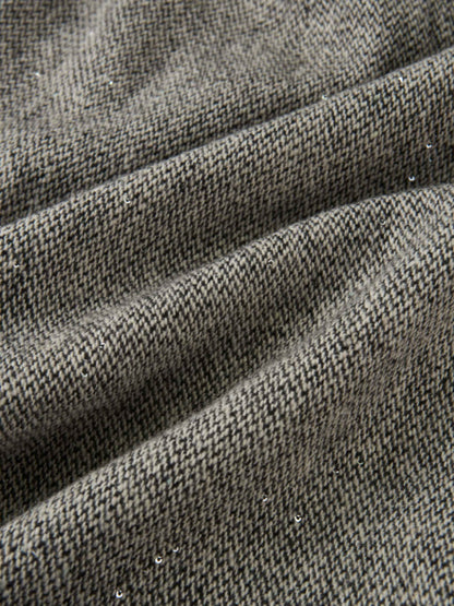 Tweed Sparkle Maxi Skirt - Black/White