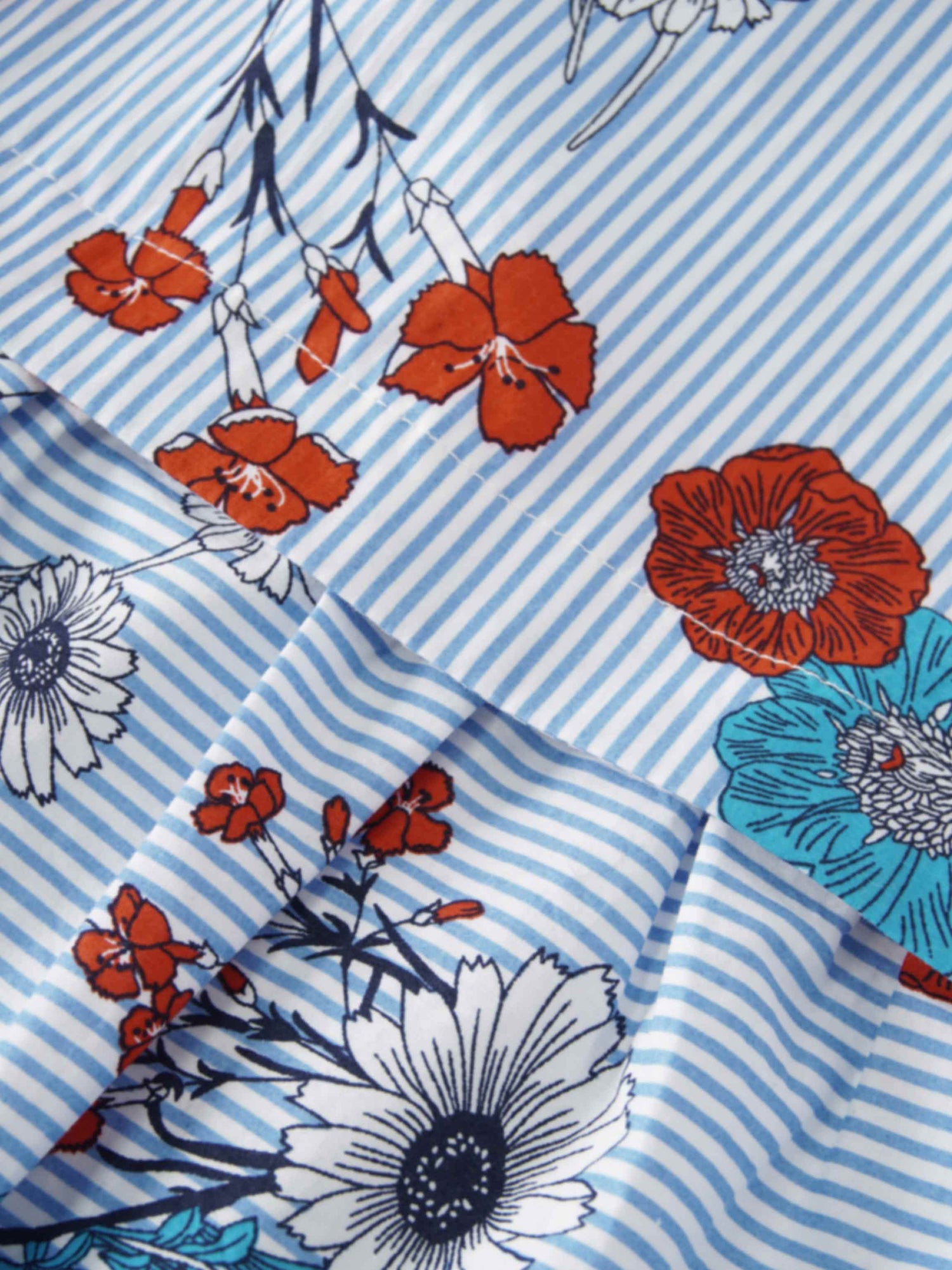 Cotton Prairie Skirt-Striped Floral