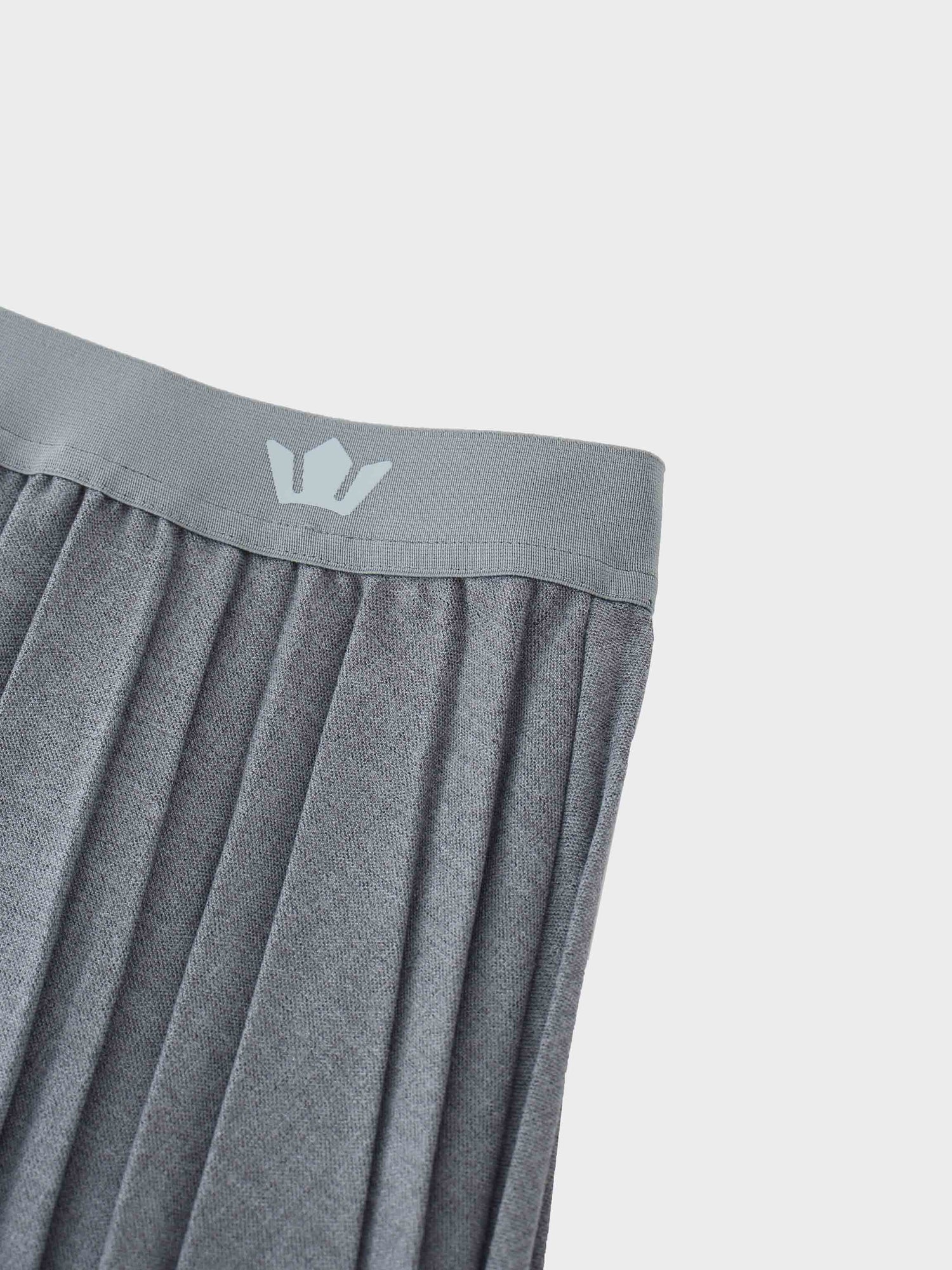 Merino Pleated Skirt-Grey