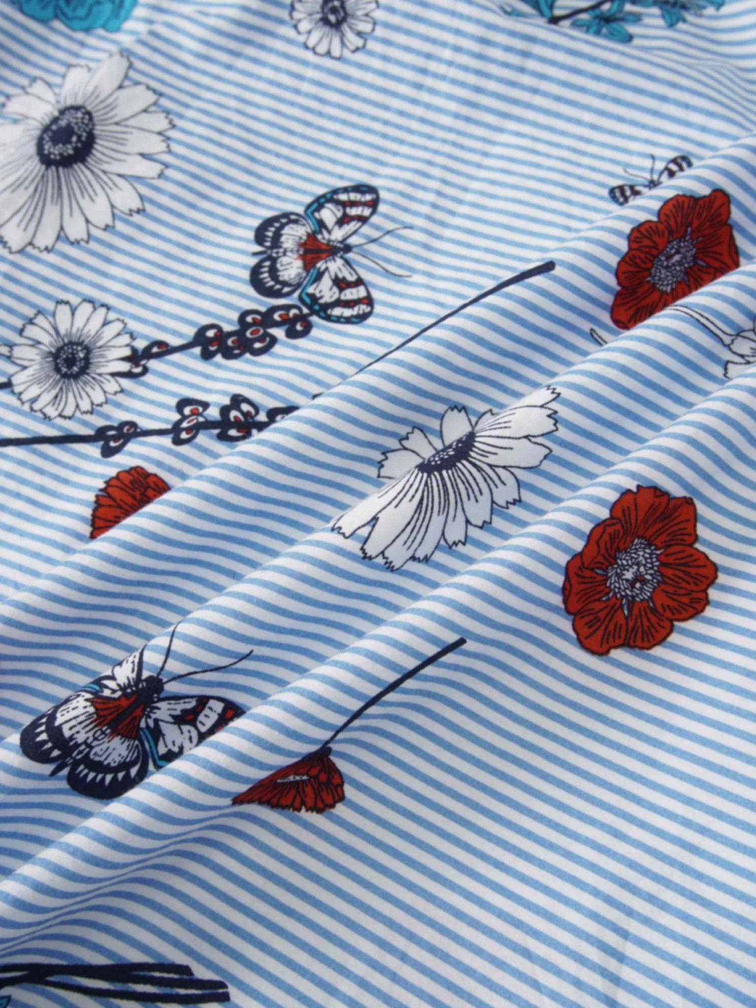 Cotton Prairie Skirt-Striped Floral