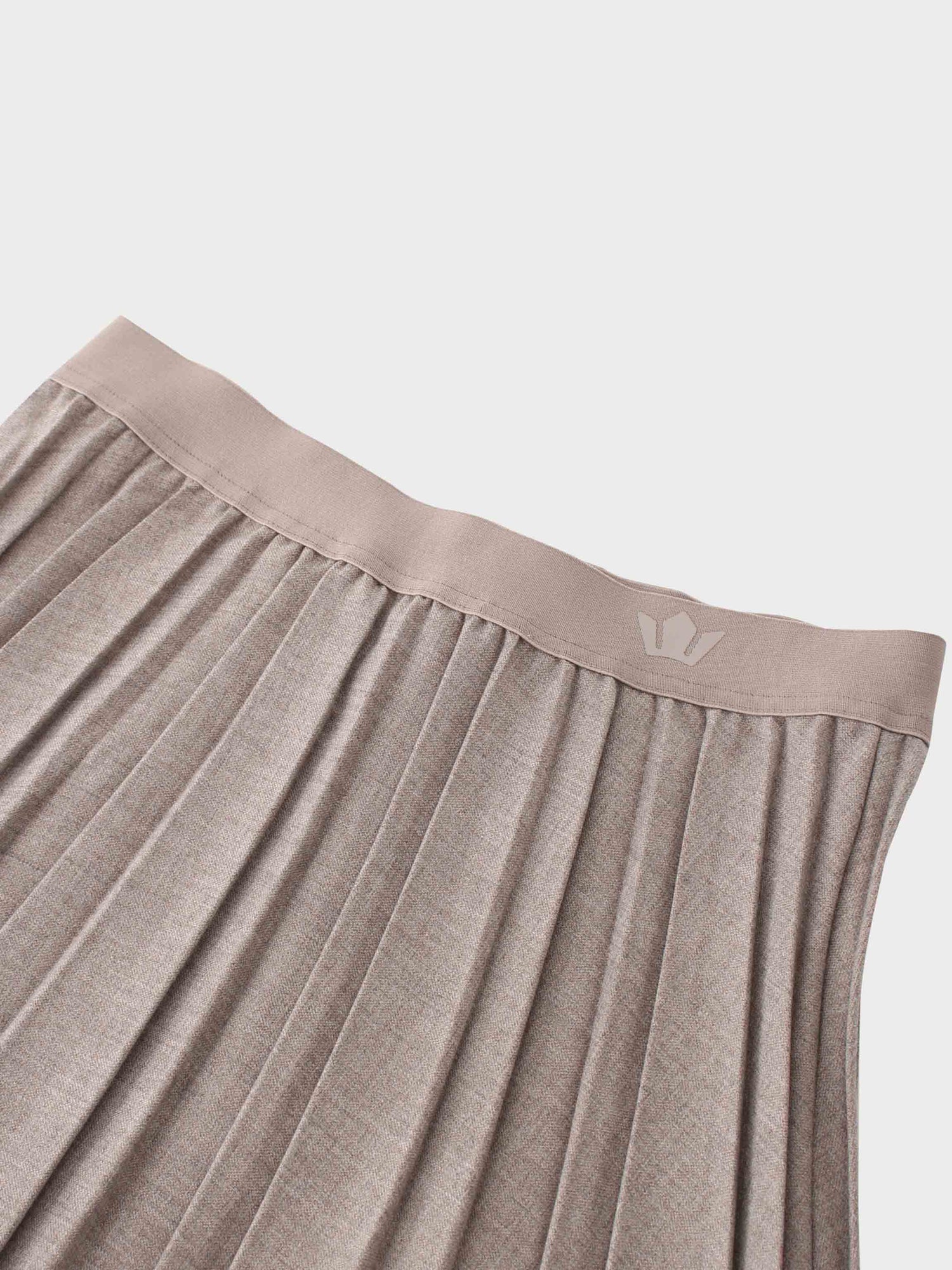 Merino Pleated Skirt-Fawn