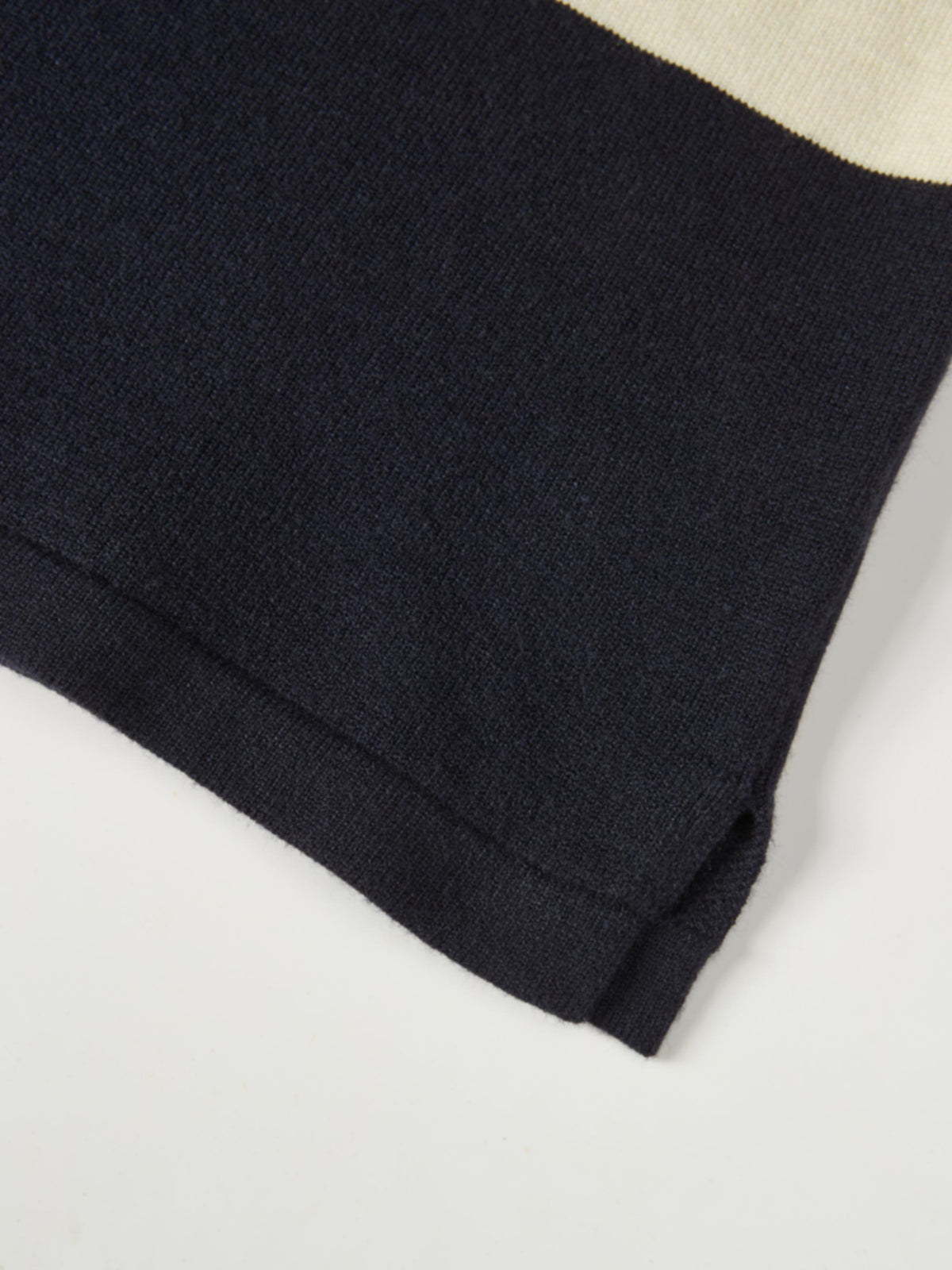 Knit Polo Top - Navy/Camel/Cream