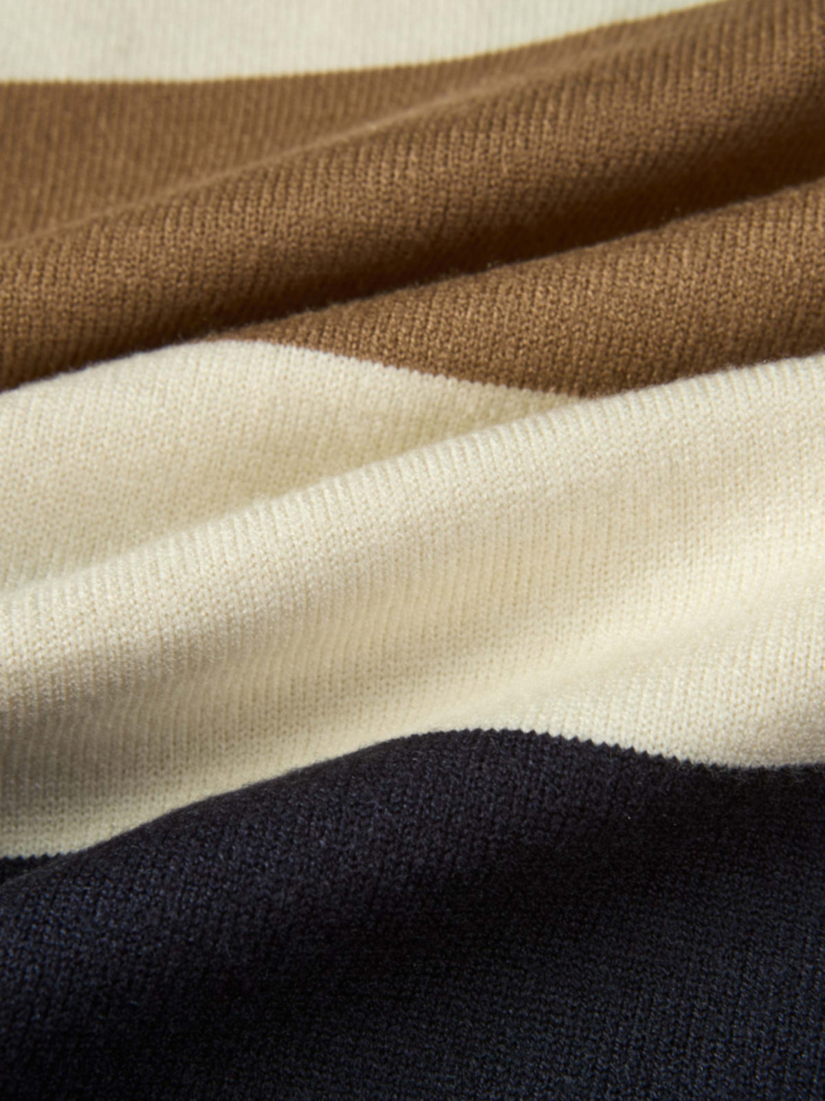 Knit Polo Top - Navy/Camel/Cream