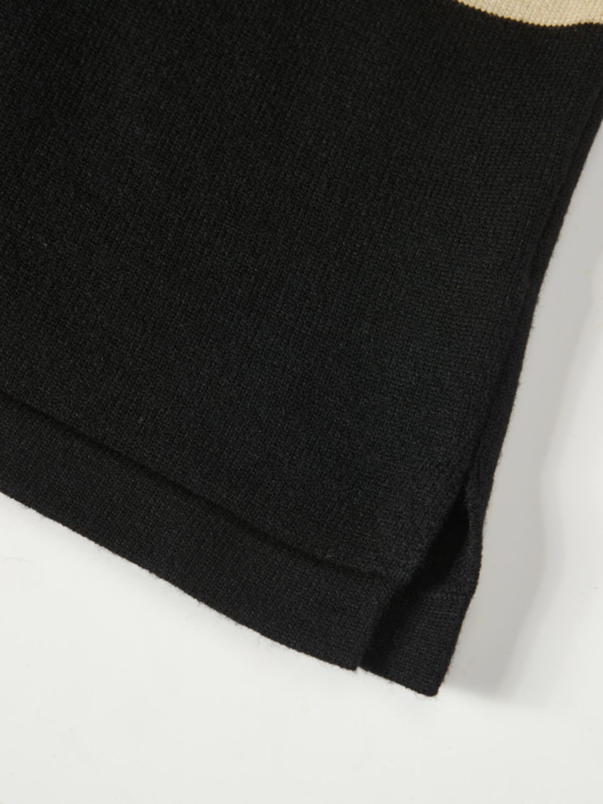 Knit Polo Top - Black/Oatmeal/Sage