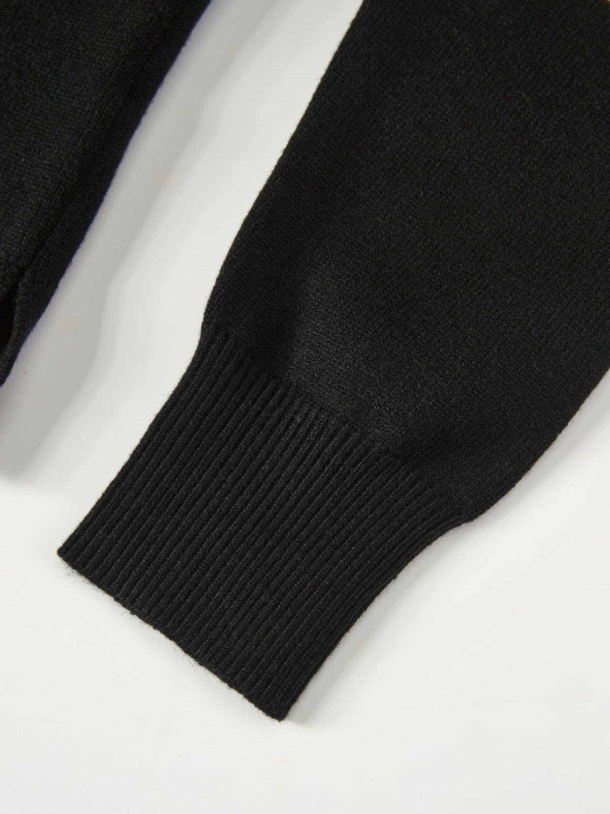 Knit Polo Top - Black/Oatmeal/Sage