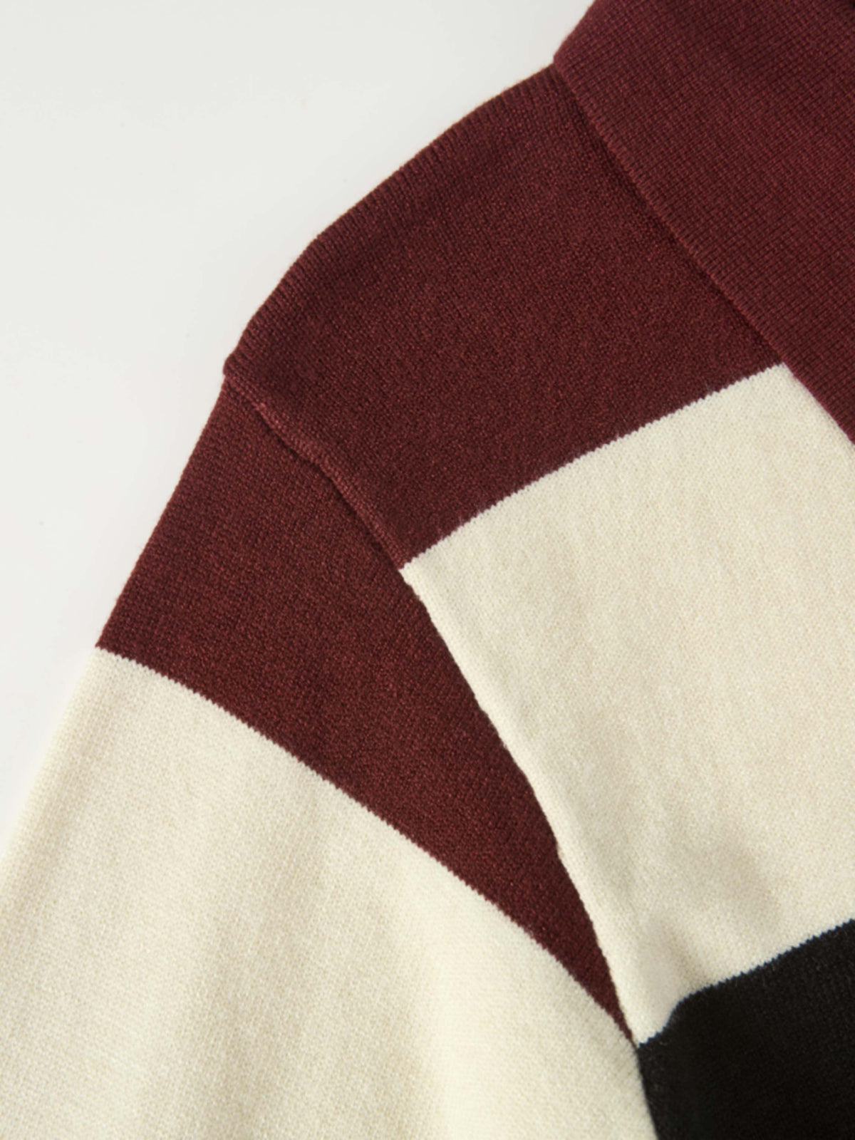 Knit Polo Top - Burgundy/Cream/Black