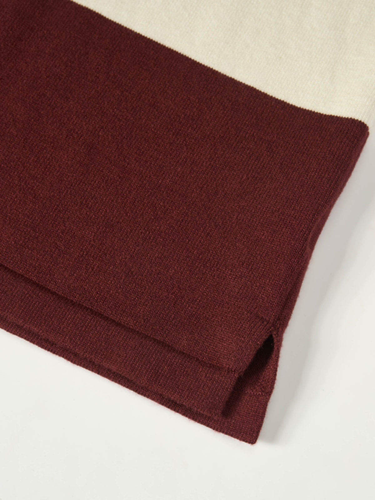Knit Polo Top - Burgundy/Cream/Black
