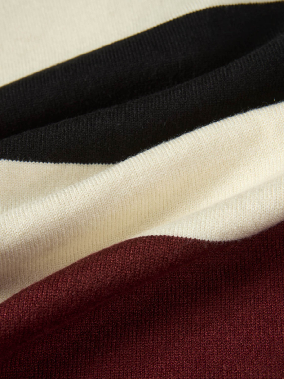 Knit Polo Top - Burgundy/Cream/Black