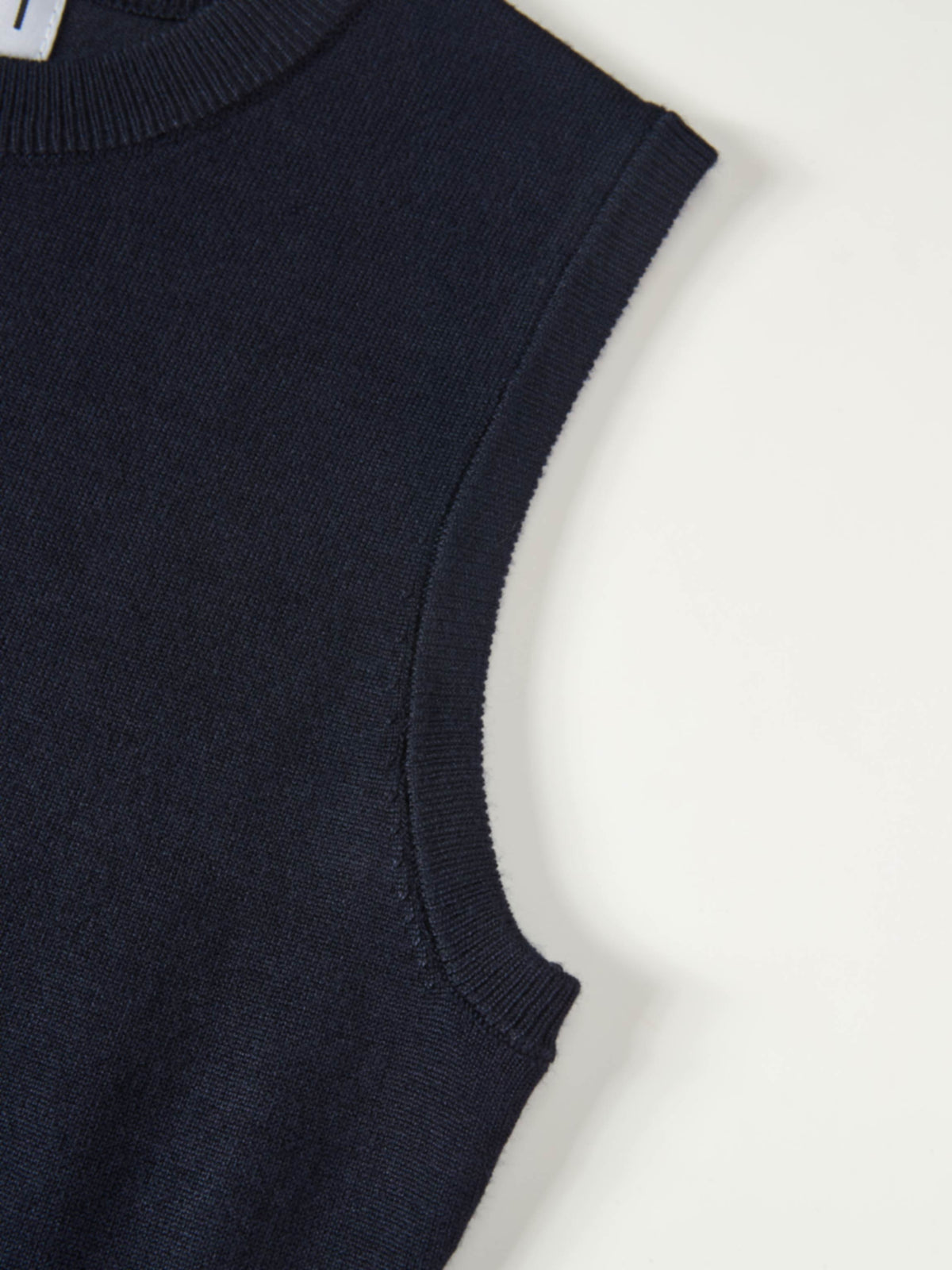 Sleeveless Basic Sweater - Navy