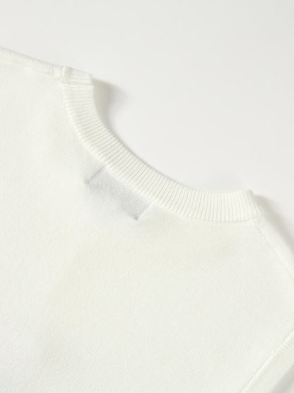 Sleeveless Basic Sweater - Cream
