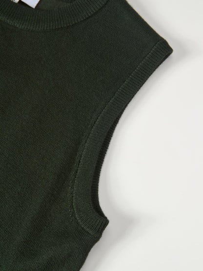 Sleeveless Basic Sweater - Green