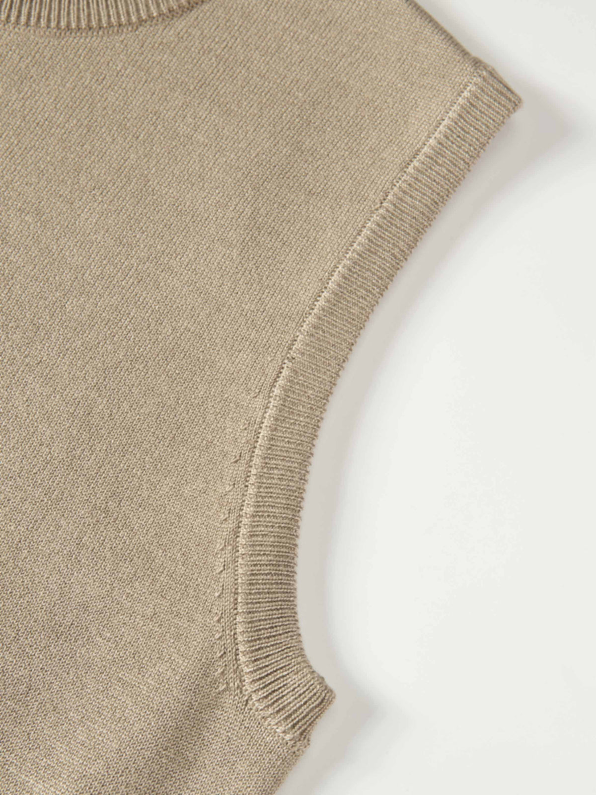 Sleeveless Basic Sweater - Warm Taupe
