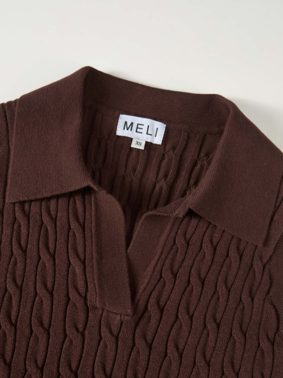 Cable Knit Vest - Brown
