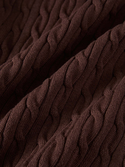 Cable Knit Vest - Brown