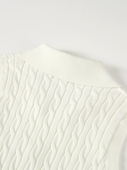 Cable Knit Vest - Cream