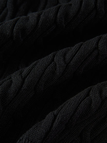 Cable Knit Vest - Black
