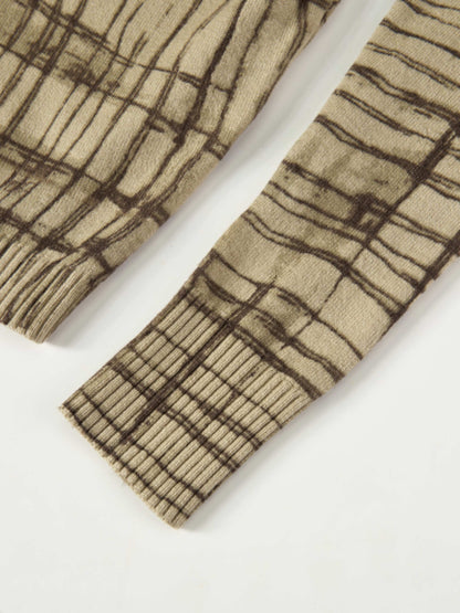 Printed Cardigan - Brown Sketch