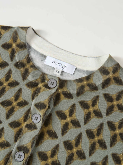 Printed Cardigan - Geo Diamond