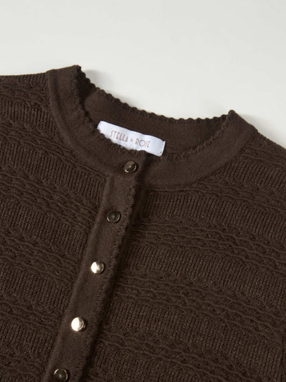 Peplum Cardigan - Brown