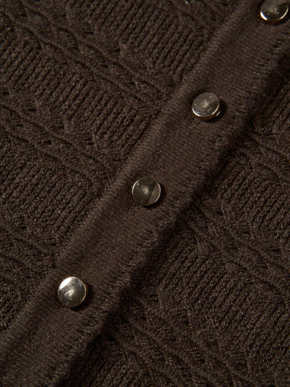 Peplum Cardigan - Brown