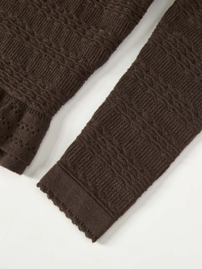 Peplum Cardigan - Brown