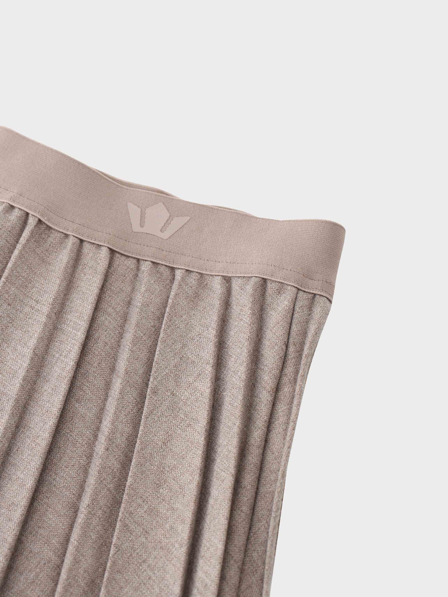 Merino Pleated Skirt-Fawn