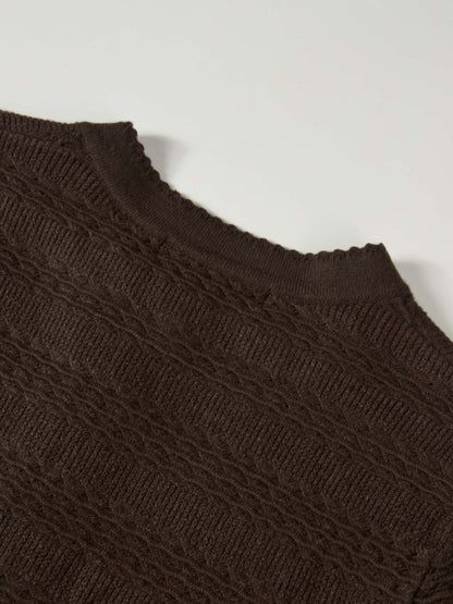Peplum Cardigan - Brown