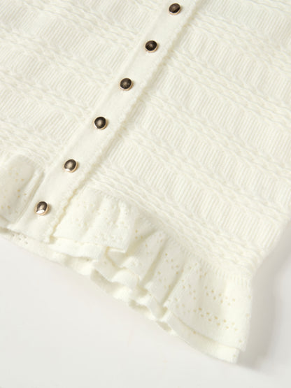 Peplum Cardigan - Cream